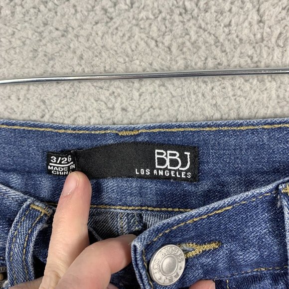 BBJ Women's Jeans Size 3/26 Wide Leg High Rise Denim Stretch Distressed LA - Picture 9 of 12